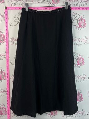 Harve Benard skirt beaded waistline Black A-Line Skirt with Beaded Waist